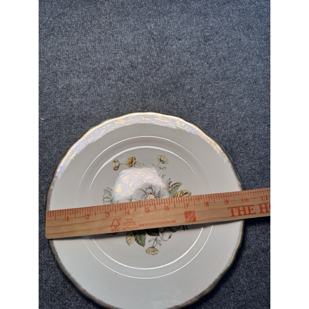 Set Of 6 Canonsburg White Magnolia 22K Gold Plates - Picture 4 of 7